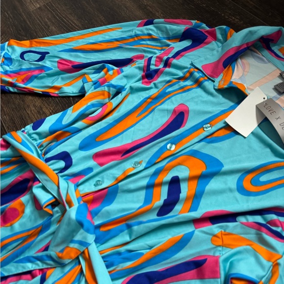 NWT Love X Design Pants Suit Romper 2X Dopamine 70s Kidcore Colorful - Picture 4 of 8